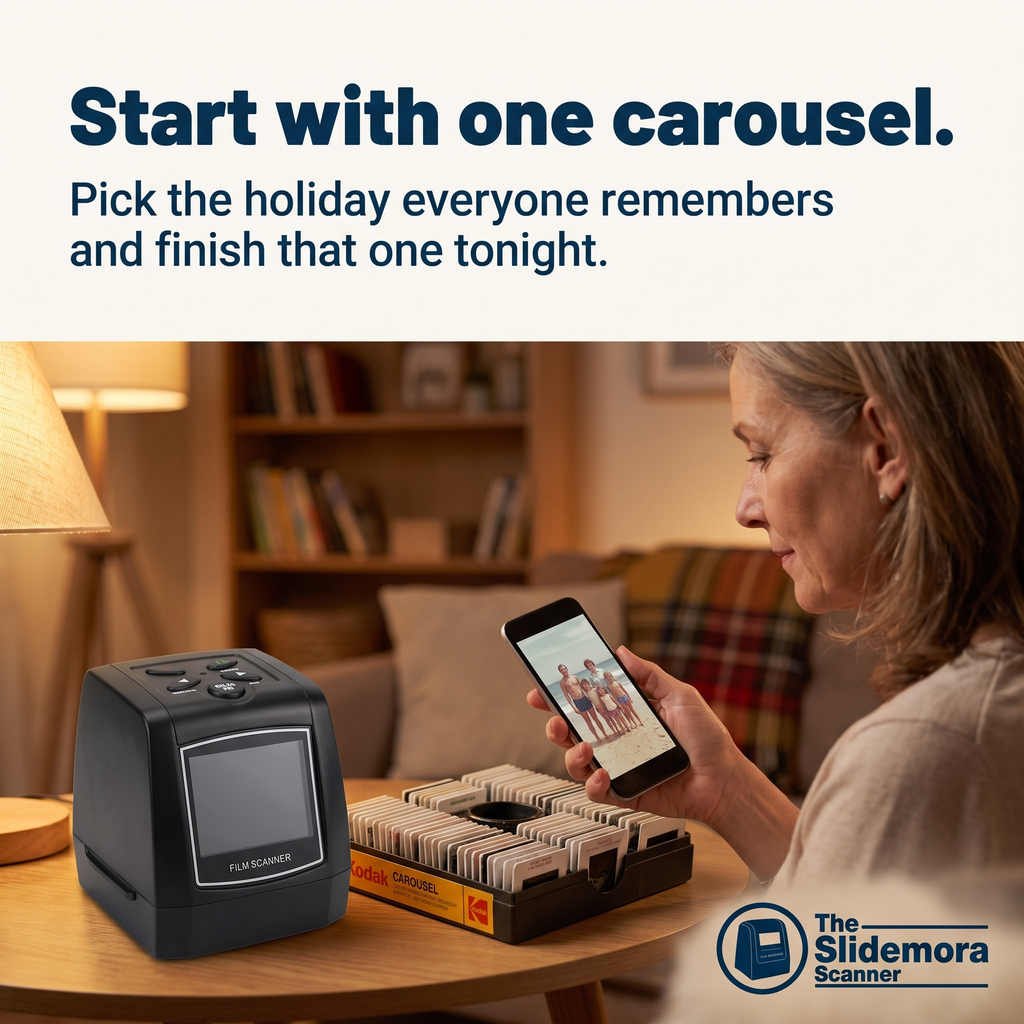 Start with one carousel. Pick the holiday everyone remembers and finish that one tonight.