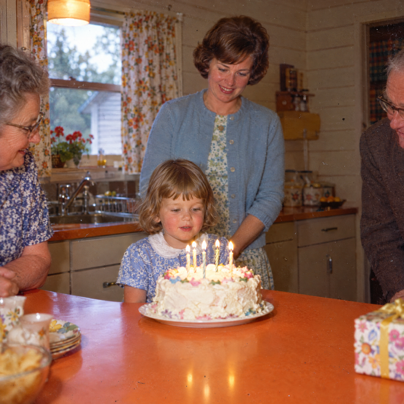 Illustrative example of a scanned slide: ordinary family photo